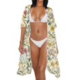 thumbnail image 3 of HELLHERO Polyester Bathing Suit Cover Up for Beach Half Sleeve Breathable Floral Butterfly, 3 of 6