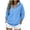 Blue, variant on Womens Pinstripe Full Zip Hoodie Contrast Raglan Sleeves Tops Streetwear Walk Casual Gym Fall Sweatshirt with Pocket Black,L