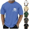 thumbnail image 5 of Men's Summer Coconut Tree Print T-Shirt - Polyester, Breathable, Relaxed Fit, Beach BBQ, 5 of 5