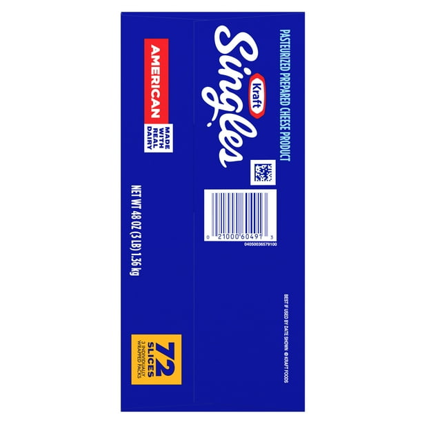 Kraft Singles American Cheese Slices, 72 Ct Box
