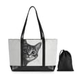 thumbnail image 7 of FORMRS Canvas Laptop Tote Bag for Women with 15.6" Computer Compartments Shoulder Handbag, Black Cute Cat, 7 of 7