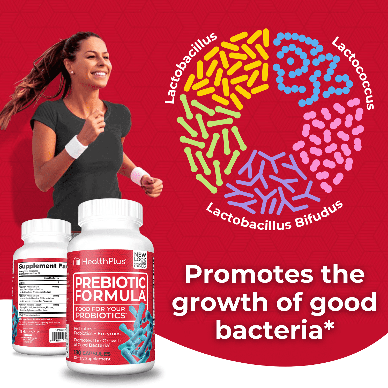 Health Plus Prebiotic Formula, 180 Capsules, 60 Servings
