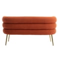 thumbnail image 4 of Polyester Leisure Sofa Accent Chair with a Sleek Design Modern Button Wingback Vanity Chair with Arms Upholstered Tall Back Desk Chair with Metal Legs for Living Room Bedroom Waiting Room(Orange), 4 of 8