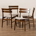 thumbnail image 5 of Baxton Studio Devlin Mid-Century Modern Transitional Light Beige Fabric Upholstered and Walnut Brown Finished Wood 4-Piece Dining Chair Set, 5 of 6