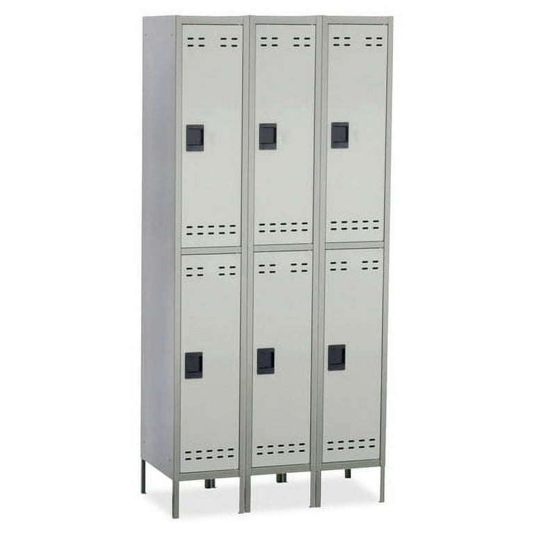 Double-Tier, Three-Column Locker, 36w x 18d x 78h, Two-Tone Gray Double-Tier, Three-Column Locker, 36w x 18d x 78h, Two-Tone Gray