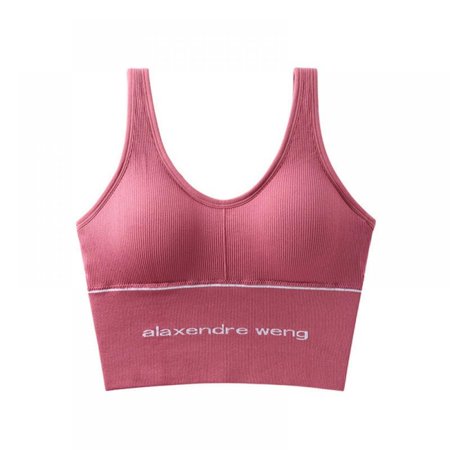 

Shengshi Sports Bras for Women Medium Impact Longline Yoga Workout Bra- Running Gym Activewear Carmine