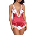 thumbnail image 4 of Lindreshi Lingerie Sets for Women 2pc Set Sexy Lingerie, Deep V Mesh See-through Sexy Pajamas, Elastic Sling One-Piece, 4 of 9
