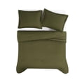 thumbnail image 5 of Brooklyn Loom 100% Flax Linen Moss Green 3-Piece King Comforter Set, Solid Casual themed, Adult Bedding, OEKO-TEX Certified, 5 of 8