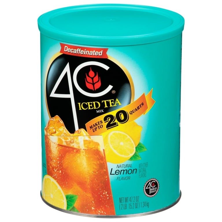 2 pack) 4C Decaf Iced Tea Mix, Lemon, 47.2 oz, 1 Ct - Walmart.com