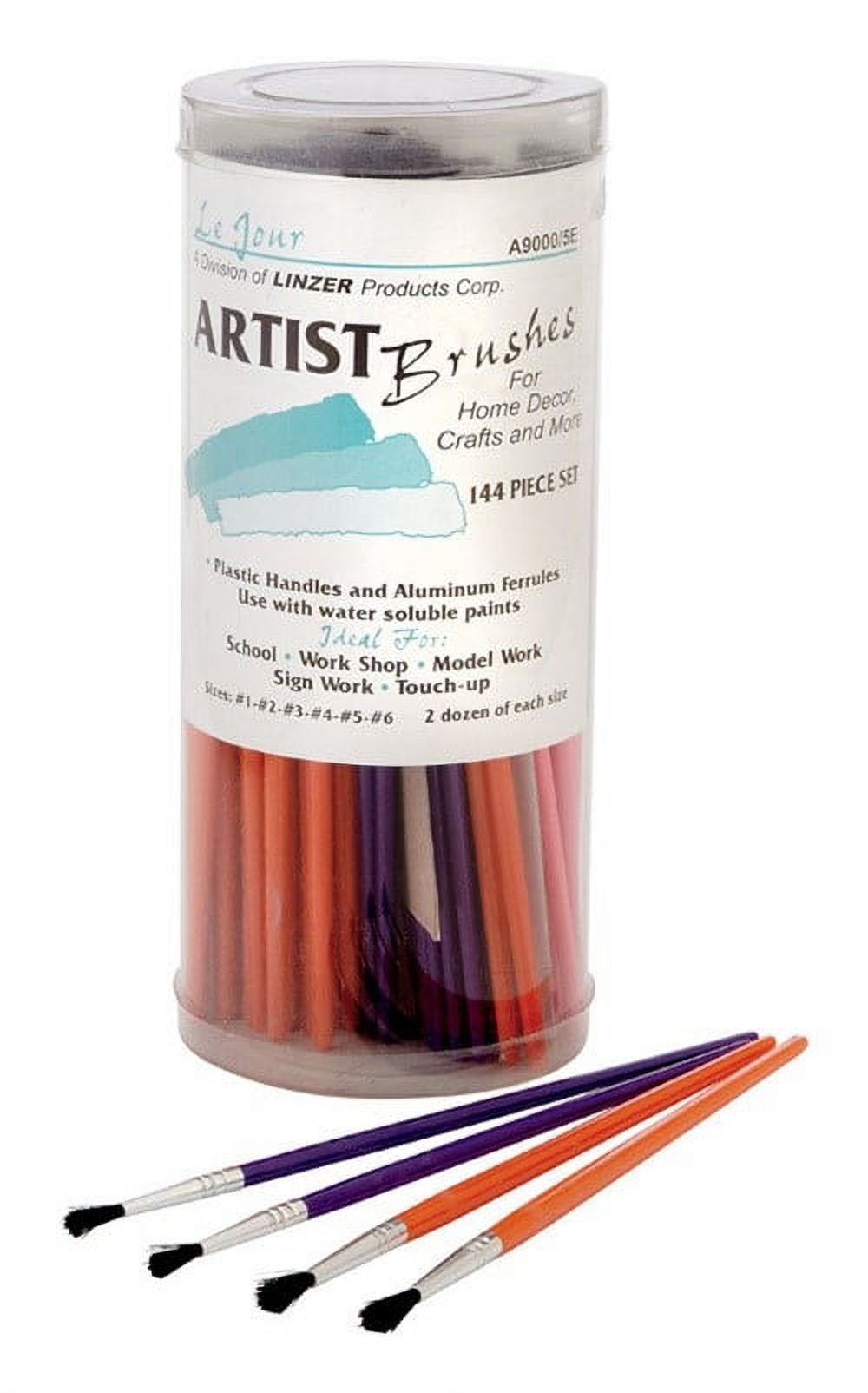 Linzer Promotional Art Brush Consumer Camel Hair 144 Piece G Sizes-