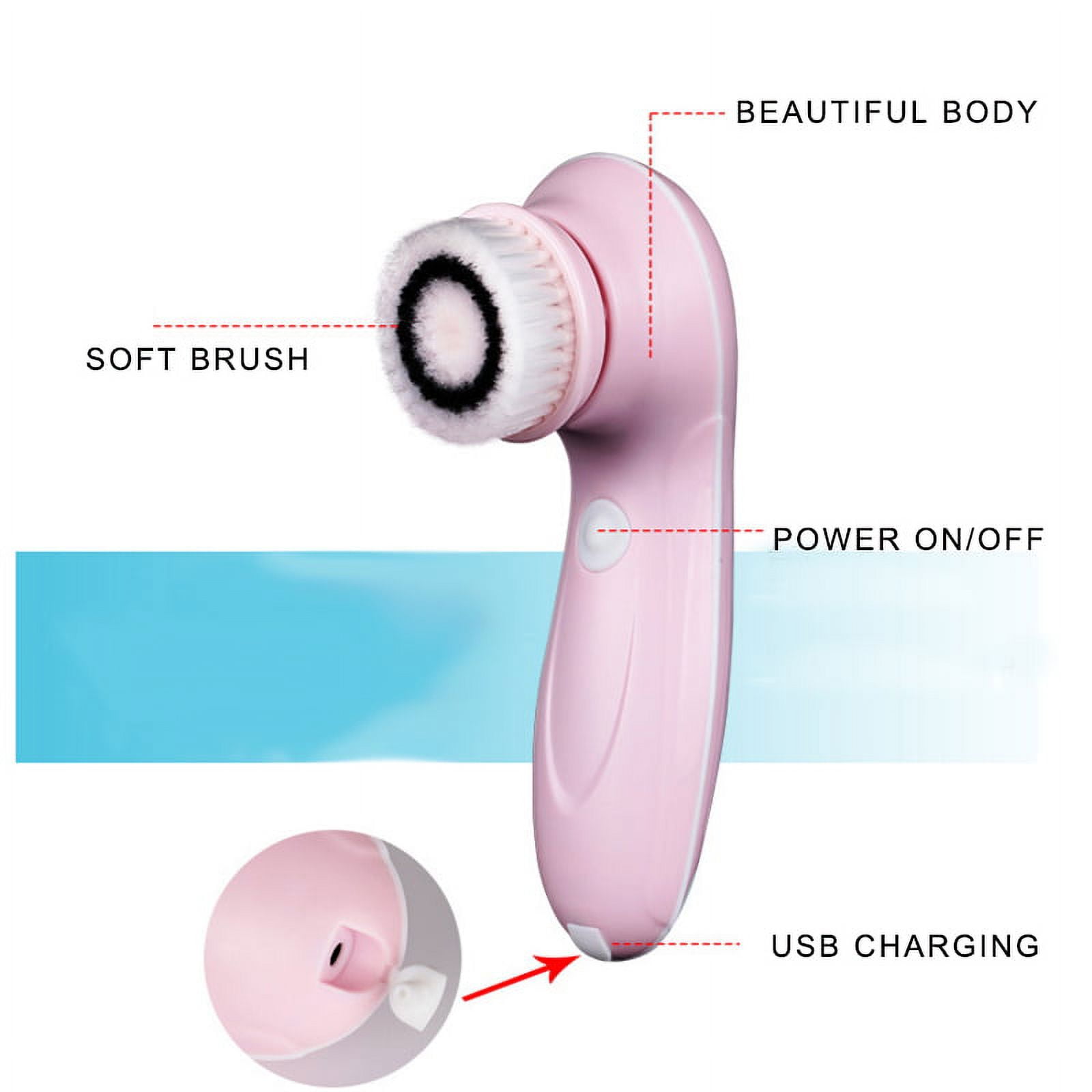 Musment Facial Cleansing Brush Advanced - Latest Technology & 3 Heads , USB Rechargeable, Electric Rotating Face - Ipx6 Waterproof