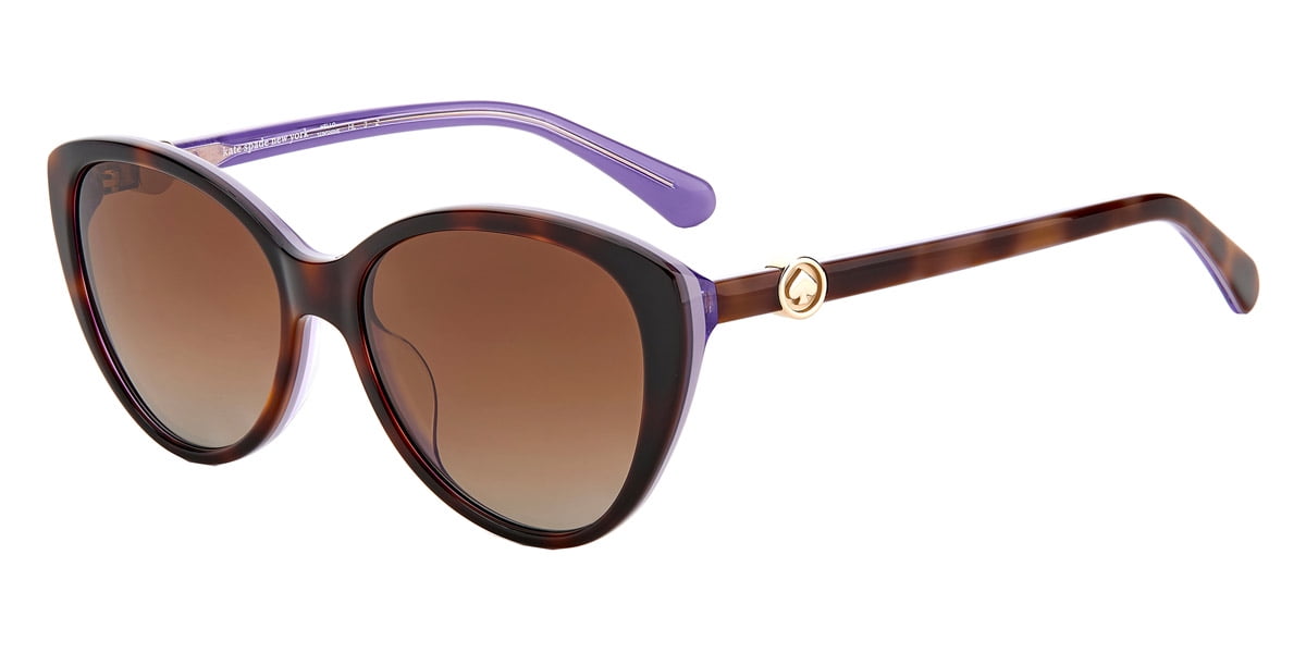 Kate Spade KS Visalia/G/S Plastic Womens Butterfly Polarized Sunglasses Purple Havana 55mm Adult