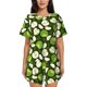 thumbnail image 1 of Fotbe Green Fruit Conjunto de Pijama Estampado para Mujer, 2 Piezas, Ropa de Dormir con Camiseta de Manga Corta y Shorts Suaves-Large, 1 of 6