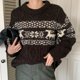 thumbnail image 5 of Suéter de alce encantador Komiyama para mujer, jersey de punto jacquard navideño de colores llamativos, tops Y2k de manga larga, jerseys de primavera e invierno, ropa nueva, 5 of 5