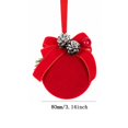 thumbnail image 2 of Dmlowu Christmas Tree Decorations, Shatterproof Red Christmas Ball Ornaments with Bow and Pinecones, Vintage Flocked Ornaments for Christmas Tree Holiday Decor, 2 of 7