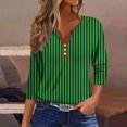 thumbnail image 2 of GYUJNB 3/4 Length Sleeve Womens Tops Button Down Summer Henley Neck T Shirts Plus Size Blouses, 2 of 5