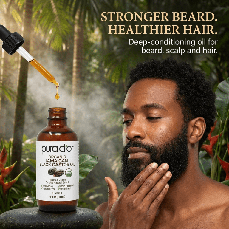 PURA D'OR, Organic Jamaican Black Castor Oil, 4 Fl Oz - Walmart.com