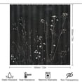 thumbnail image 2 of Black White Wildflowers 4 Pcs Shower Curtain Sets Rug Toilet Lid Cover And Non-Slip U Shape Mat Black And White Herb Plants Waterproof Shower Curtain for Bathroom Decor Set, 2 of 8