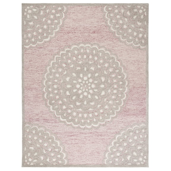 SAFAVIEH Metro Denholm Medallion Area Rug, Dark Pink/Ivory, 8' x 10'