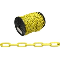 Campbell PD0722627 Low Carbon Steel Straight Link Coil Chain, Yellow Polycoated, 2/0 Trade, 0.19" Diameter, 520 lbs Load Capacity, 120 Feet Reel