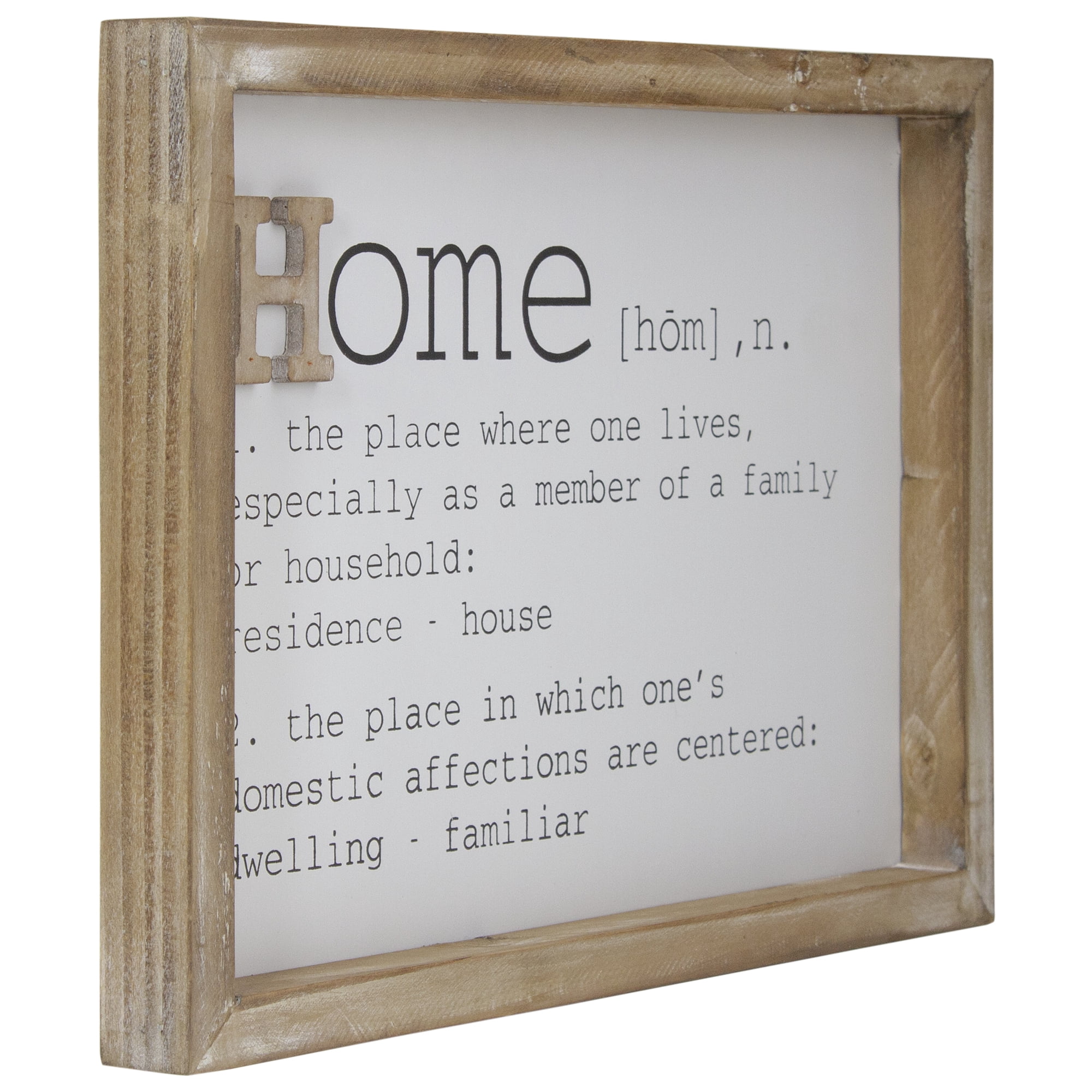 12.5" Wooden Framed Definition of "Home" Plaque Wall Decor
