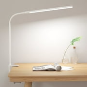 Lepro LED Clip-on Desk Lamp Dimmable USB Reading Light with Clamp 3 Color Modes 10 Brightness Levels Adjustable Flexible Gooseneck Table light for Home Office, Dorm, Headboard, Computer, Nail (White)