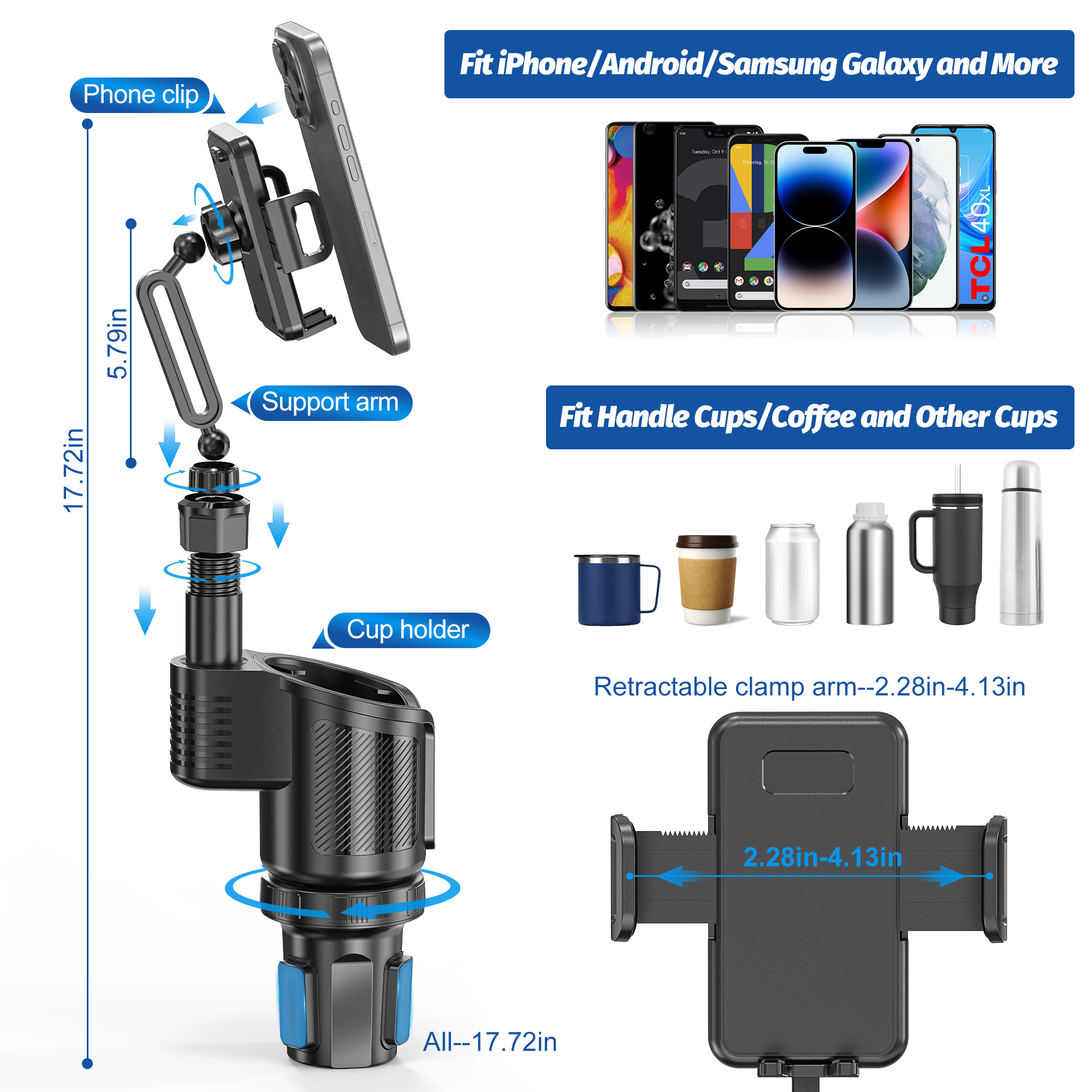 OWNTECH 2-in-1 Cup Holder Phone Mount with 360° Rotation photo 7