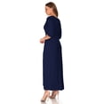 thumbnail image 4 of SR Women's Casual Wrap Floor Length Maxi Dress, 3X, Navy, 4 of 5
