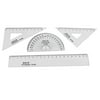 Unique Bargains Students Metric Straight Ruler Protractor Drawing Measuring Tool Set 4 in 1 School Supplier