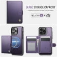 thumbnail image 3 of JEEHOOD Case For iPhone 14 Pro Max, RFID Blocking Compatible With MagSafe Detachable 2 In 1 Wallet With Snap fastening Card Holder,PU Leather Case,Kickstand Magnetic Protective Women Men Cover,Purple, 3 of 8