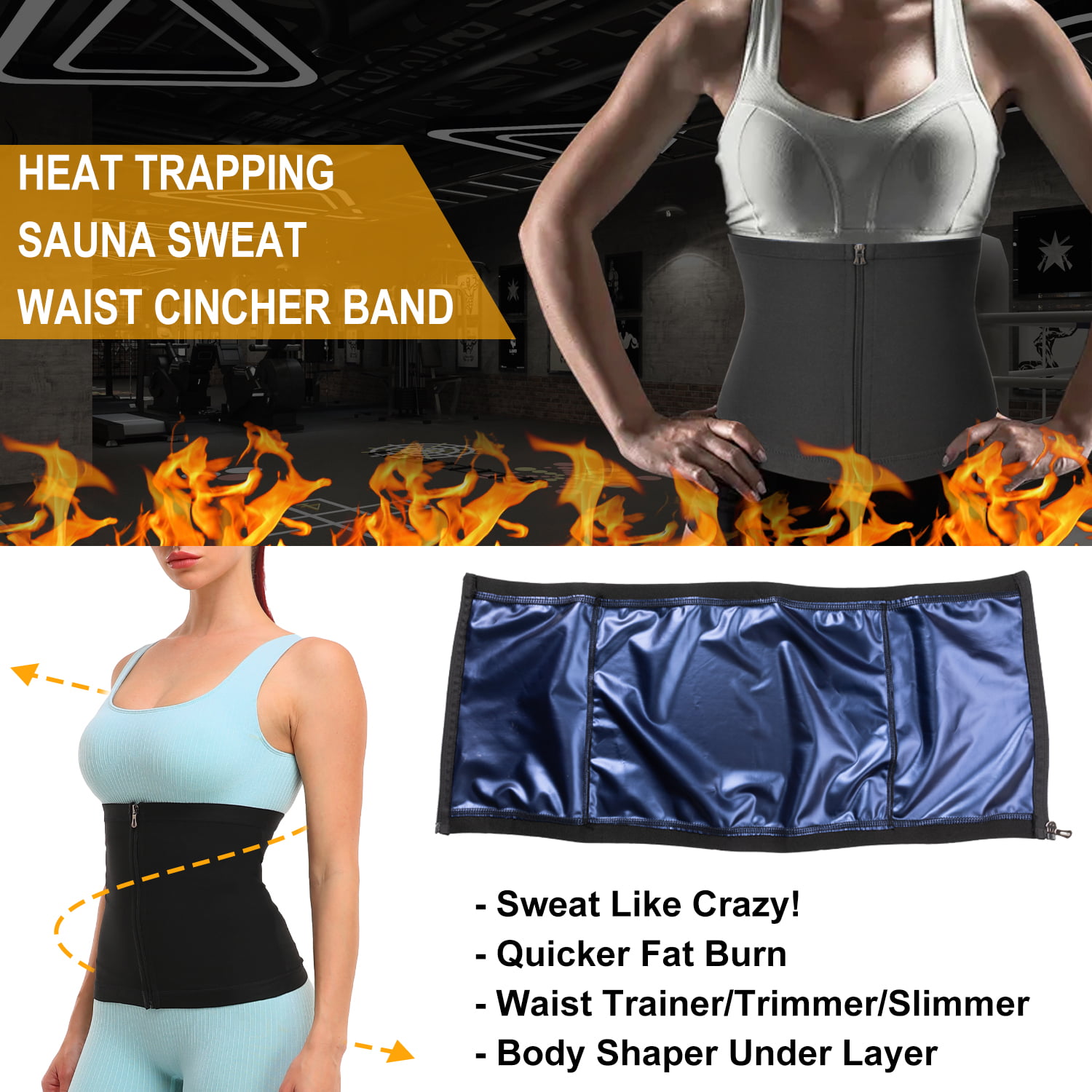  NANOHERTZ Sauna Sweat Suit Weight Loss Shapewear Pants Leggings  Pockets Waist Trainer Body Shaper Sweatsuit Fitness Gym Women Girls :  Sports & Outdoors