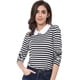 thumbnail image 2 of Blusa a rayas en contraste Allegra K Peter Pan Negro XS para Disfraz de Halloween, 2 of 6