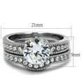 thumbnail image 2 of High polished (no plating) Stainless Steel Ring with AAA Grade CZ in Clear for Women Clear Stone Color Style TK1W007 Size 9, 2 of 5