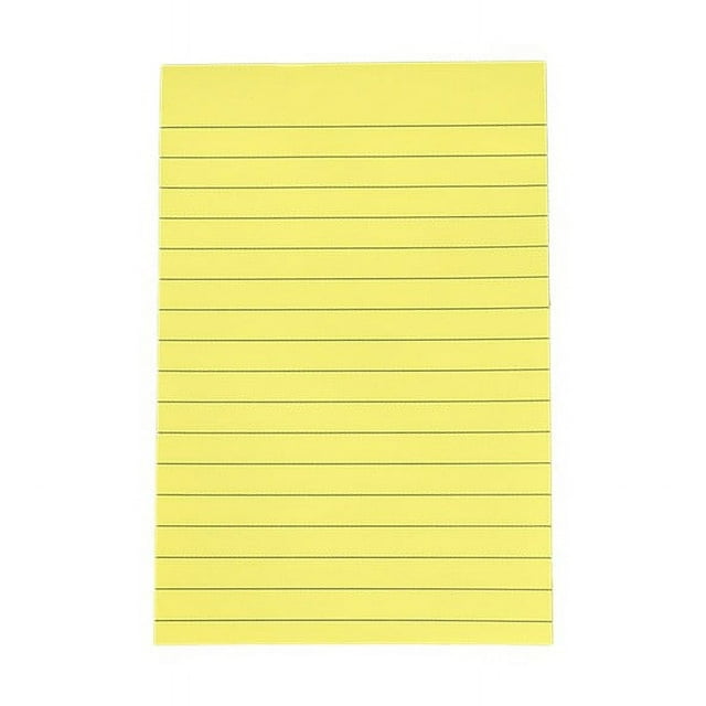 1 Pads Lined Sticky Notes with Lines 4x6 inch, Self-Stick Notes Bright Color Sticky Notes, 50Sheets/Pad, Rectangular Sticky, Office Notepad, Freshman High Schools Supplies, Bright Yellow