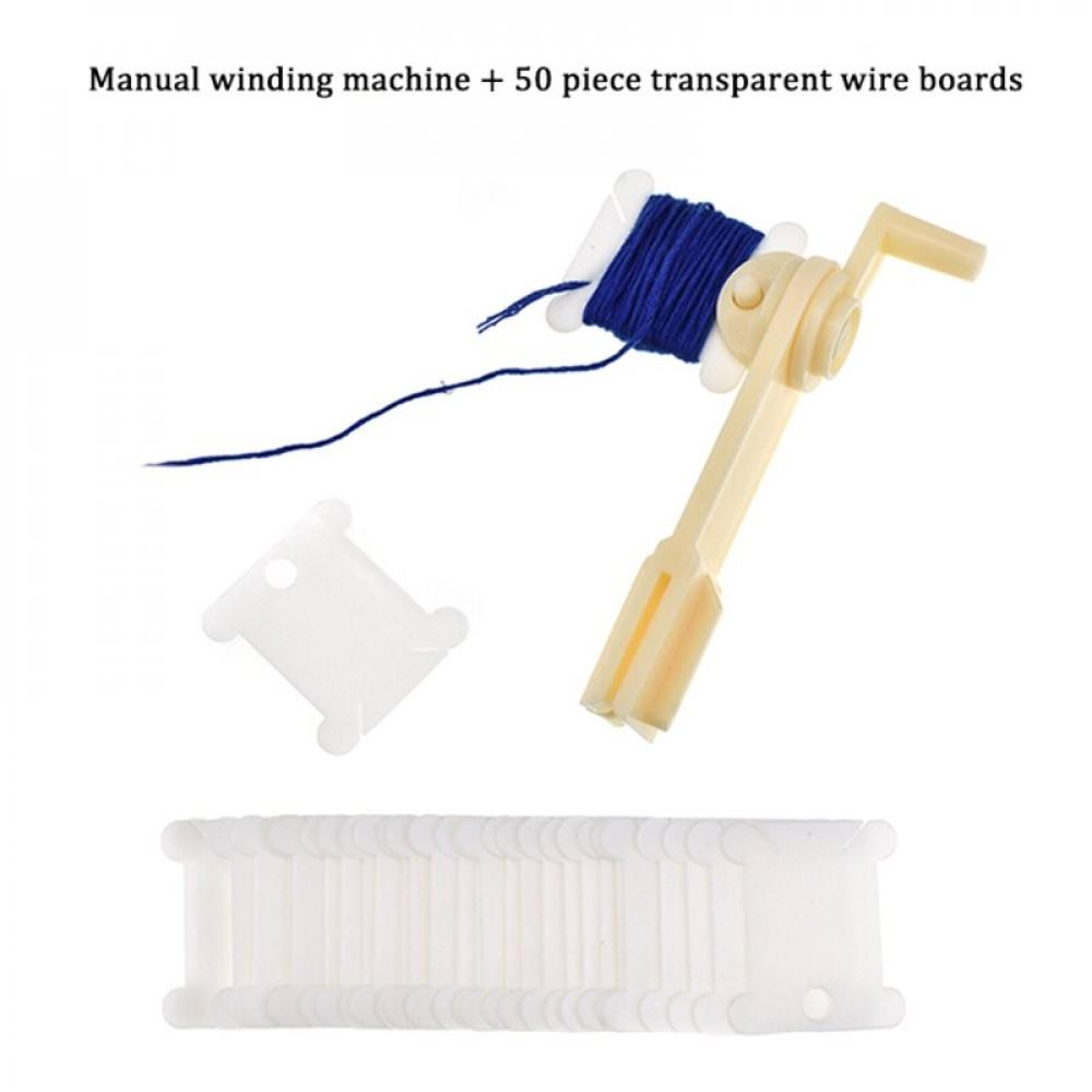 Durable Manual String Winders Rolling Line Winding Sewing Tools with Thread Card Embroidery Sew