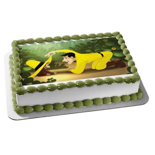 Curious George And The Man In The Yellow Hat Edible Cake Topper Image ABPID09143