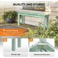 thumbnail image 3 of BOBOKY Outdoor Wooden Bench, 40” Porch Bench Outdoor Backless Garden Bench, Small Outdoor Bench for Deck Patio Entryway,Mint Green, 3 of 5