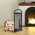 thumbnail image 6 of Costway Firewood Log Rack with 4 Tools Set Firewood Holders for Fireplace Indoor Outdoor, 6 of 12