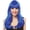 Blue, variant on Mistress Long Straight Silky Glamour Costume Wig With Neat Bangs
