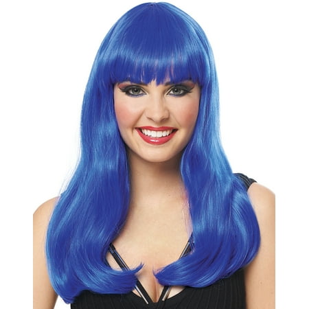 Mistress Long Straight Silky Glamour Costume Wig With Neat Bangs