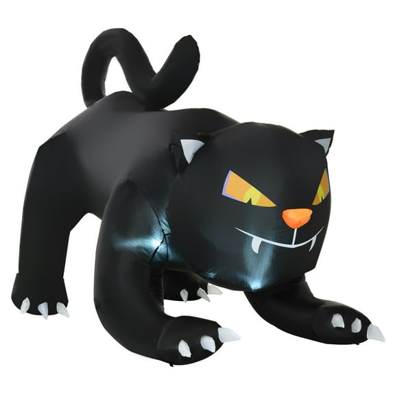 Inflatable Halloween Black Cat, Blow Up Outdoor LED Yard Display