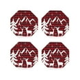 thumbnail image 2 of Balery 4 Pcs Christmas Buffalo Plaidleather Coasters Set, Drink Table Cup Coasters For Living Room Kitchen Coffee Decor, 2 of 9
