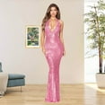thumbnail image 2 of Summer Dresses For Women 2024 Casual Deep V Neck Dress Sequins Formal Sequin Banquet Prom Sparkly Bodycon Dress Elegant Maxi Party Gown, 2 of 5