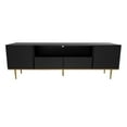 thumbnail image 6 of TV Stand, 65 Inch Entertainment Center with 1 Shelf, 1 Drawer and 2 Cabinets for TV up to 60+ inch, TV Console Table for Living Room, Bedroom, Office(Black), 6 of 9
