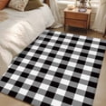 thumbnail image 4 of Black and White Checkered Runner Rug 2.7x5 FT, Non Slip Entryway Carpet, Farmhouse Buffalo Plaid Washable Soft Floor Carpet Entrance Mat Non-Shedding Throw Rug for Hallway Laundry Room Bedside, 4 of 9