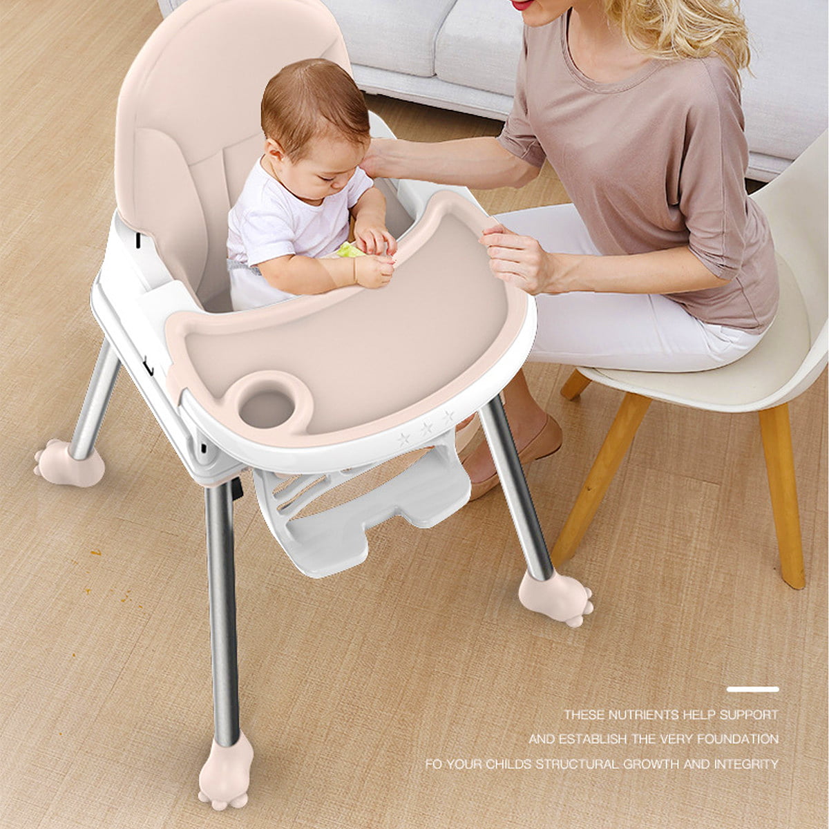 Adjustable 3 in 1 Baby Highchair Infant High Feeding Seat Toddler Table Chair US 