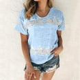 thumbnail image 3 of Birdeem T-Shirt Mode Imprimé pour Femmes Manches Courtes Blouse Col Rond Hauts Décontractés, 3 of 12