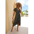 thumbnail image 1 of Robe Sexy en Chiffon pour Femmes Robe à Imprimé Floral Robe à Lacets Col en V Jupe de Plage Fendue à Volants Asymétrique Style Décontracté, 1 of 6