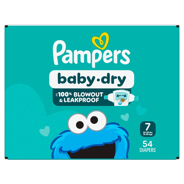 Pampers Baby Dry Baby Diapers Size 7 54 Count Leakproof LockAway