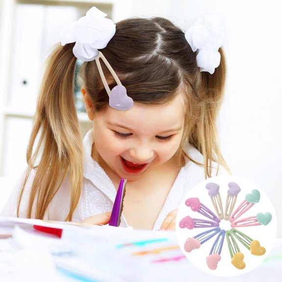 TEHAUX 10Pcs Heart-Shaped Hair Barrettes for Women and Girls, Stylish Hair Clips for Everyday and Special Occasions